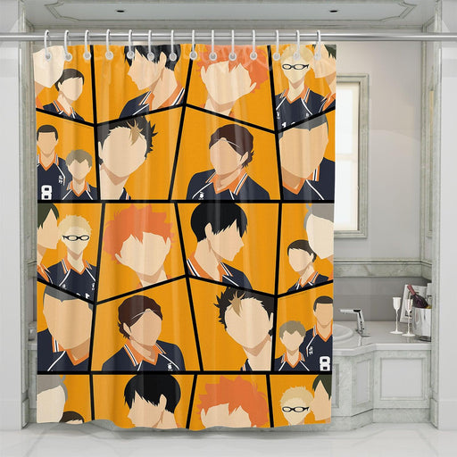 squad of karasuno volley team haikyuu shower curtains