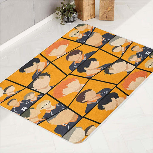 squad of karasuno volley team haikyuu bath rugs