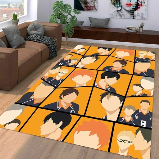 squad of karasuno volley team haikyuu Living room carpet rugs