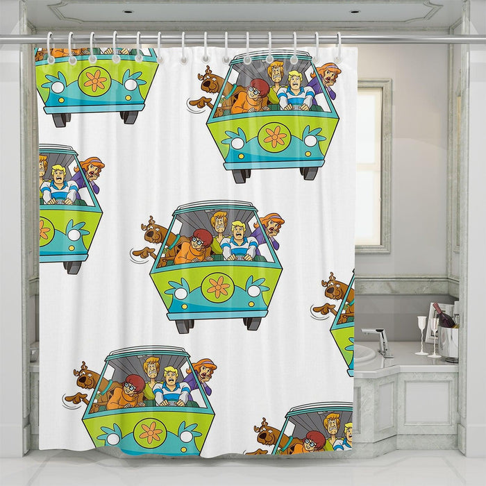 squad of scooby doo horror animation shower curtains