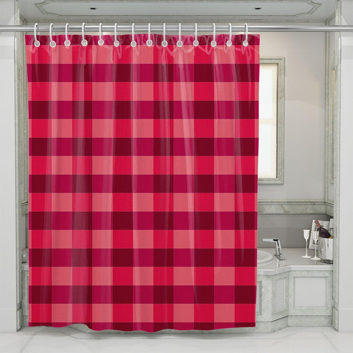 square pink cotton shower curtains