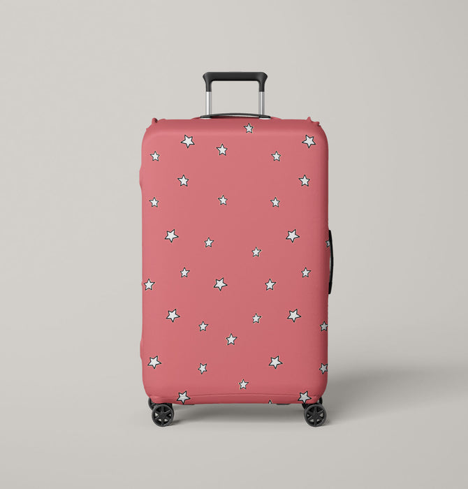 star pink pattern outline Luggage Cover | suitcase