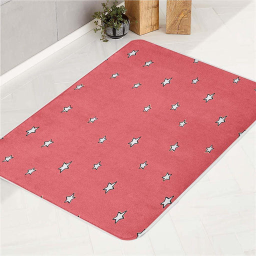 star pink pattern outline bath rugs