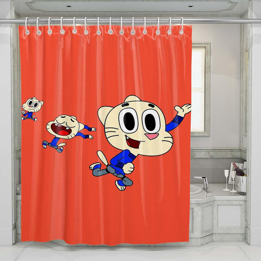 the amazing world of gumball action shower curtains