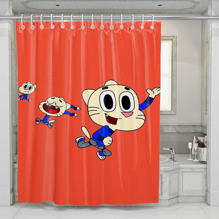 the amazing world of gumball action shower curtains