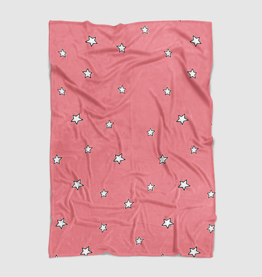 star pink pattern outline Ultra soft fleece blanket