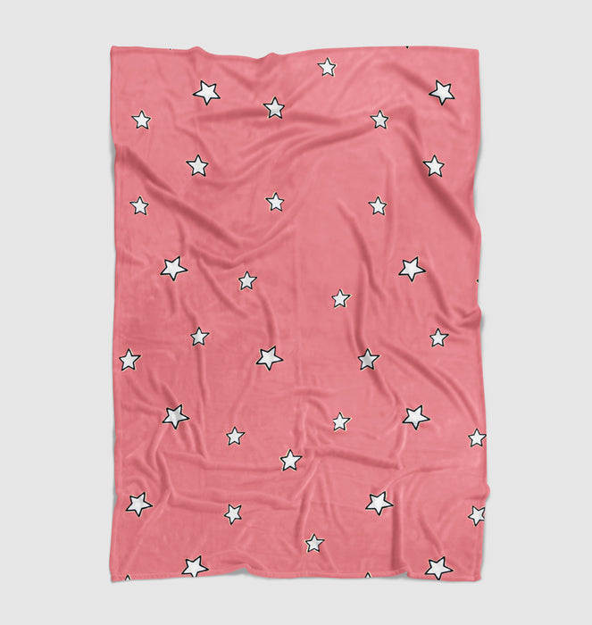 star pink pattern outline Ultra soft fleece blanket