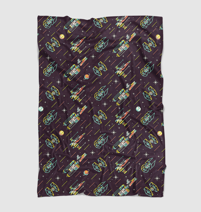 star wars spaceship retro Ultra soft fleece blanket