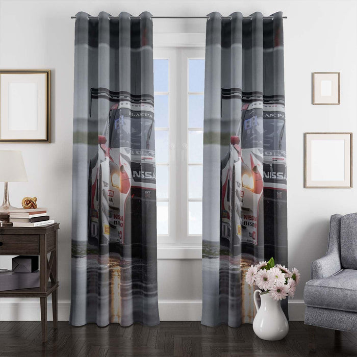 slick arena car racing window Curtain