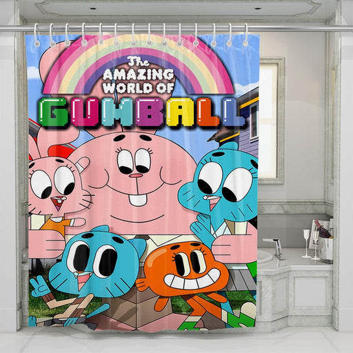 the amazing world of gumball happy shower curtains