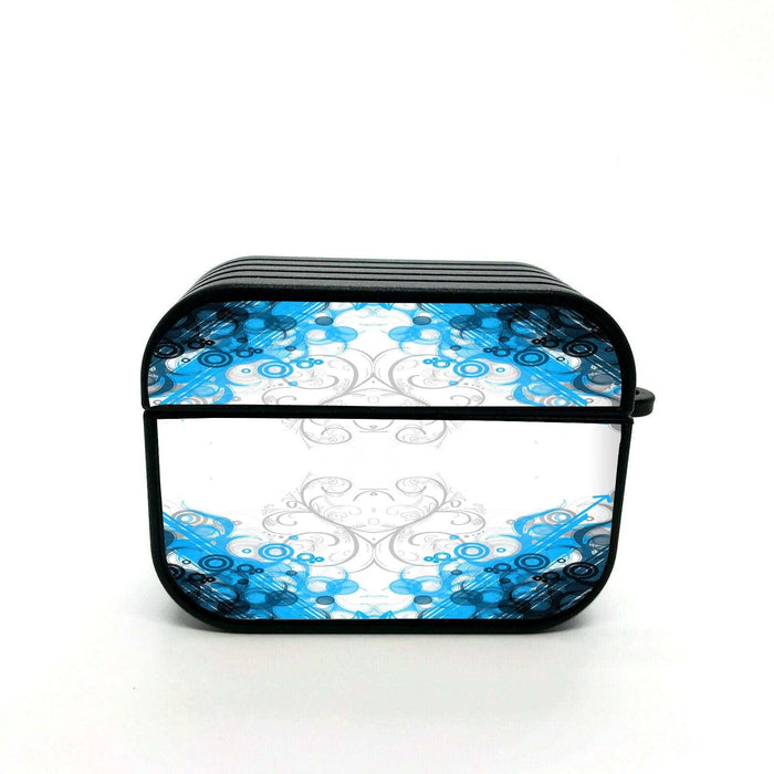 static blue ornament abstract airpods case