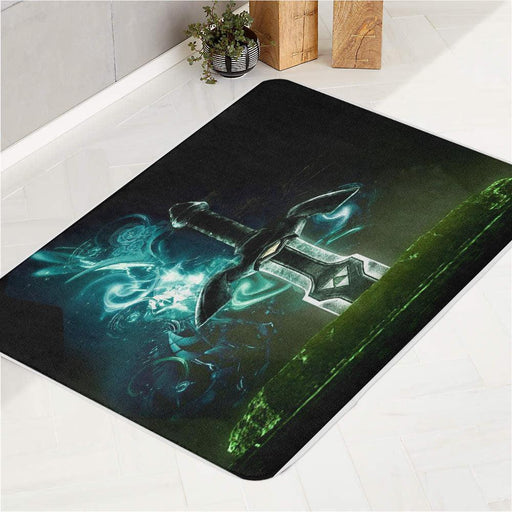 sword black and white lion bath rugs