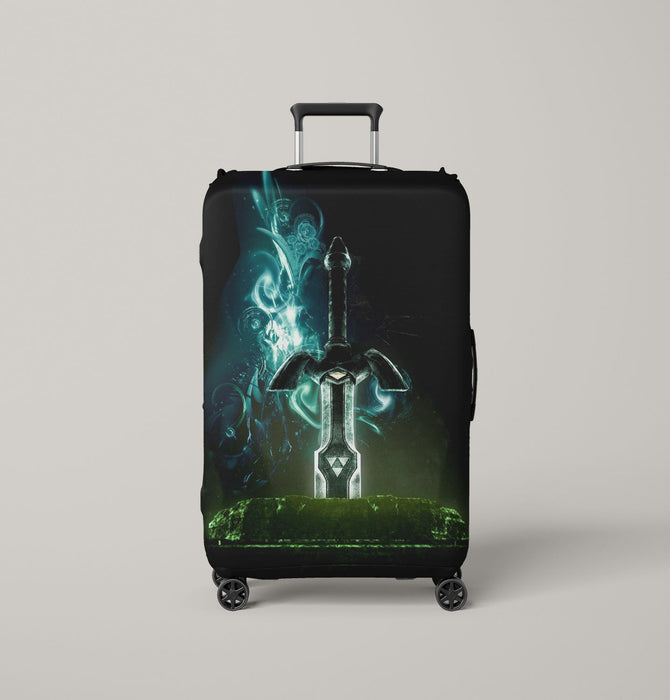 sword black and white lion Luggage Covers | Suitcase