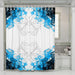 static blue ornament abstract shower curtains