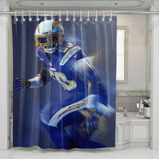 slow exposure of football player nfl shower curtains