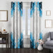 static blue ornament abstract window Curtain