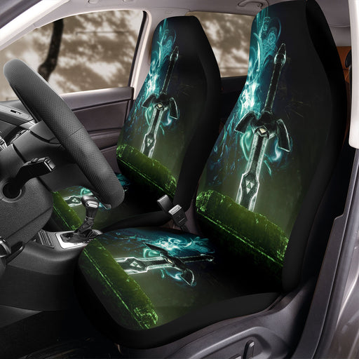 sword black and white lion Car Seat Covers