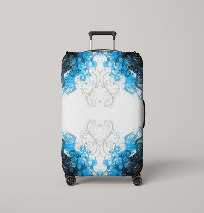 static blue ornament abstract Luggage Cover | suitcase