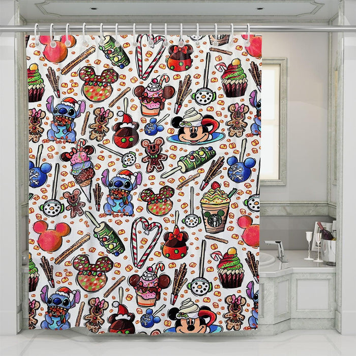 stitch mickey mouse disneyland shower curtains