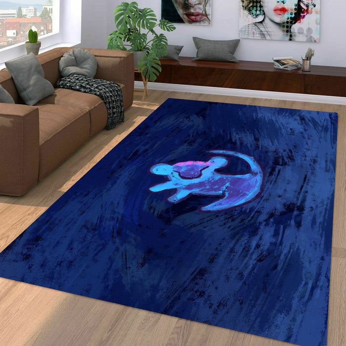 stitch with abstract pattern blue Living room carpet rugs