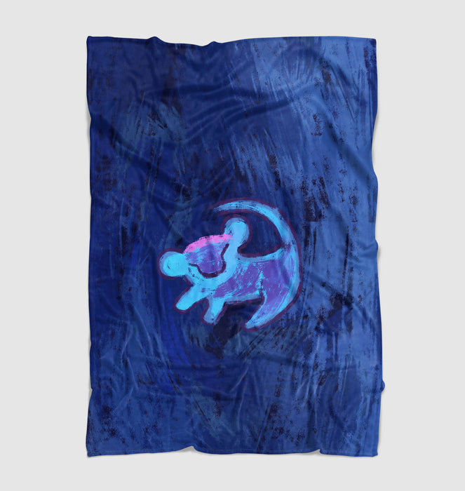 stitch with abstract pattern blue Ultra soft fleece blanket