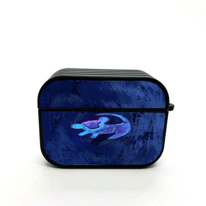 stitch with abstract pattern blue airpods case