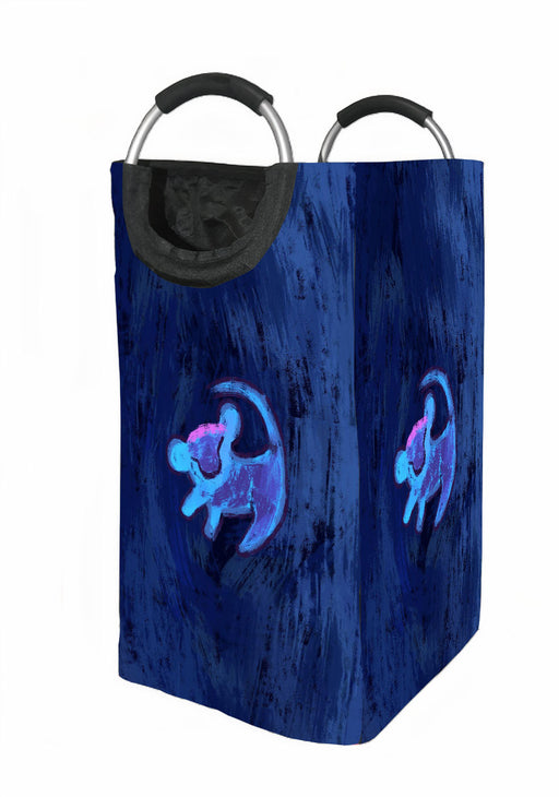 stitch with abstract pattern blue Laundry Hamper | Laundry Basket