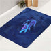 stitch with abstract pattern blue bath rugs