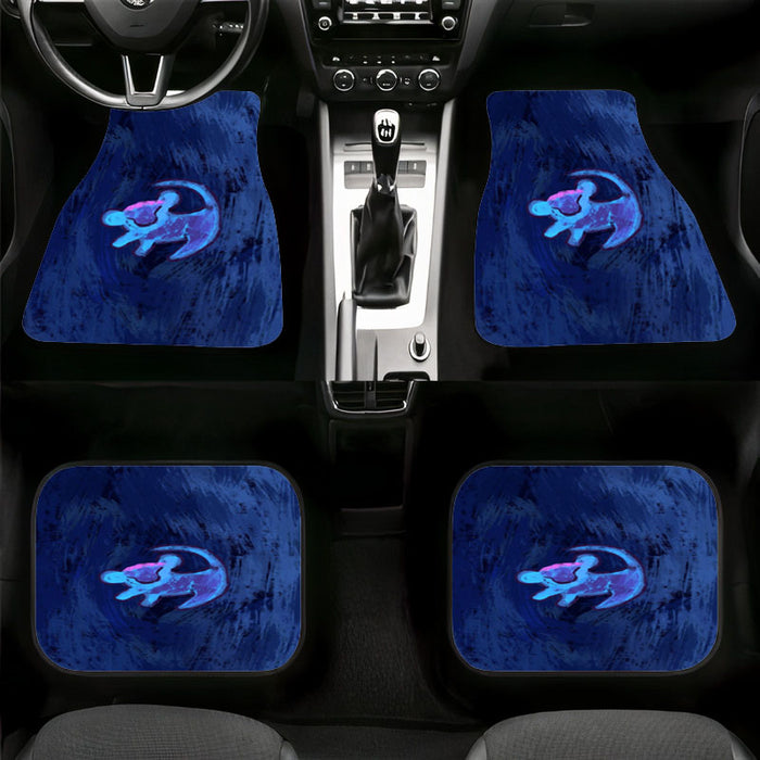 stitch with abstract pattern blue Car floor mats Universal fit