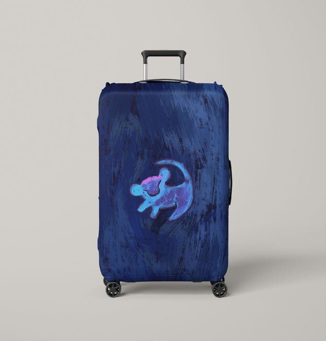 stitch with abstract pattern blue Luggage Cover | suitcase