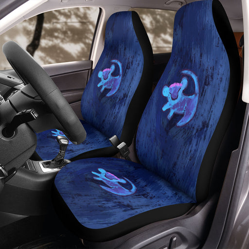 stitch with abstract pattern blue Car Seat Covers