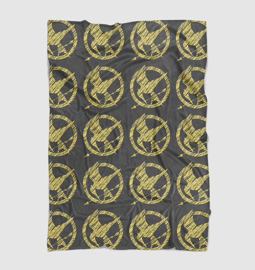 stitching the mockingjay gold Ultra soft fleece blanket