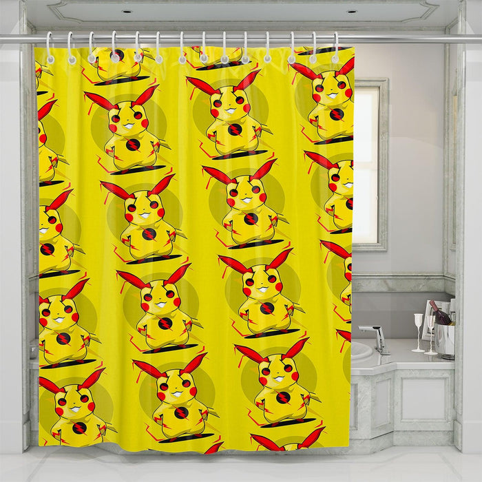 storm pikachu red mode shower curtains