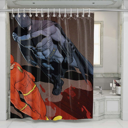 the flash and batman shower curtains