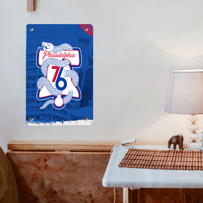 snakes and philadelphia 76ers Poster Metal print wall art