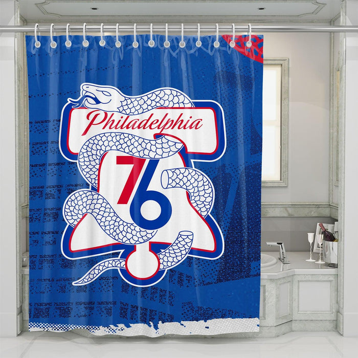 snakes and philadelphia 76ers shower curtains