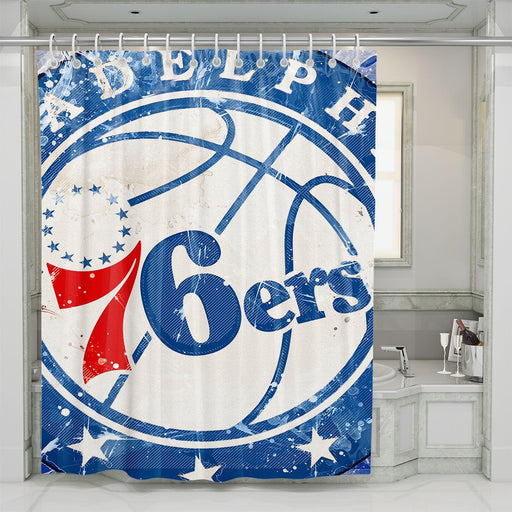 snow cold of philadelphia 76ers shower curtains