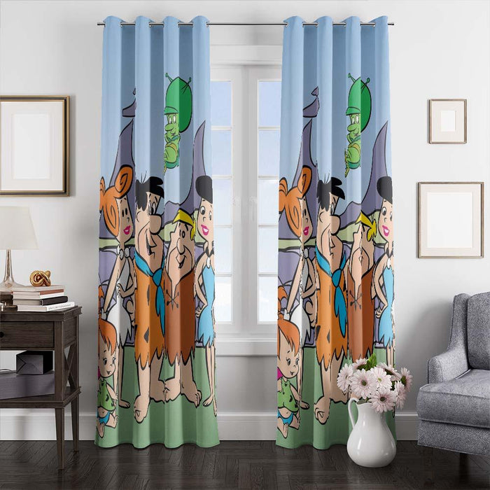 the flinstones character window curtains