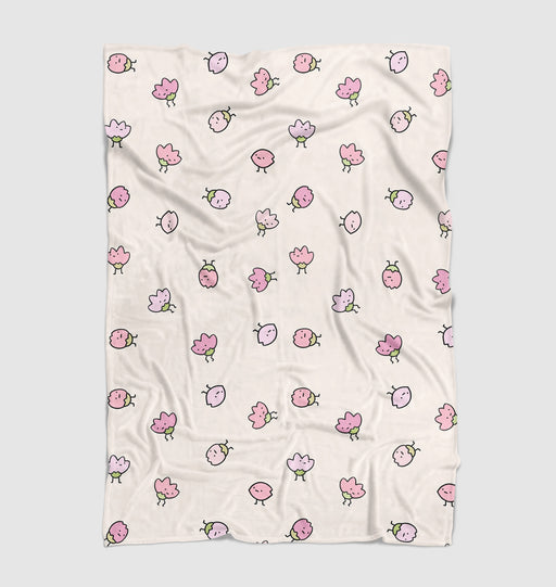 strawberry cartoon cute Ultra soft fleece blanket