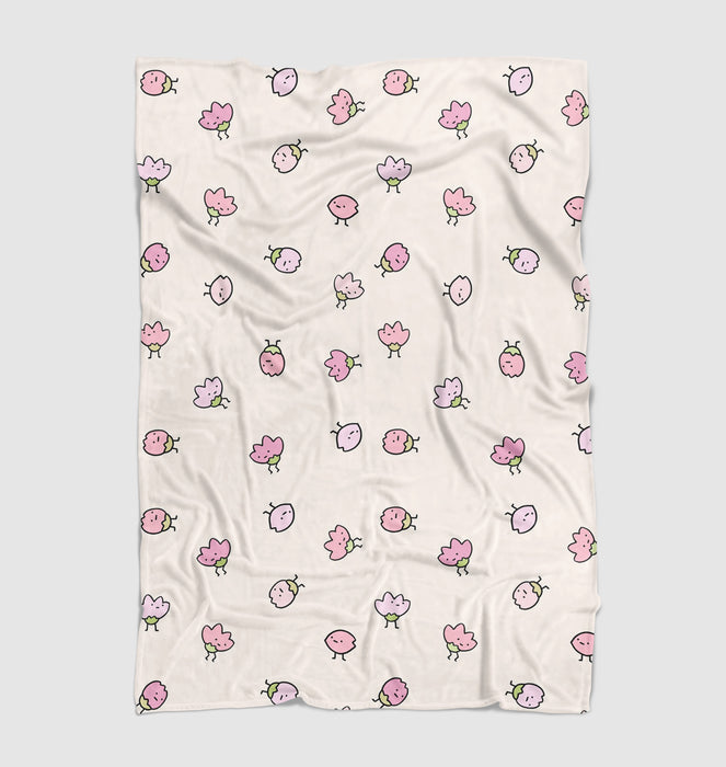 strawberry cartoon cute Ultra soft fleece blanket