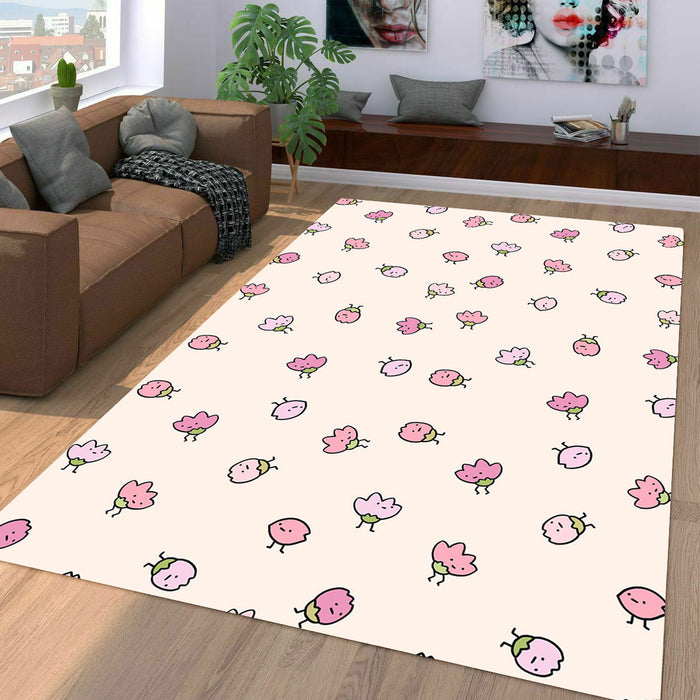 strawberry cartoon cute Living room carpet rugs