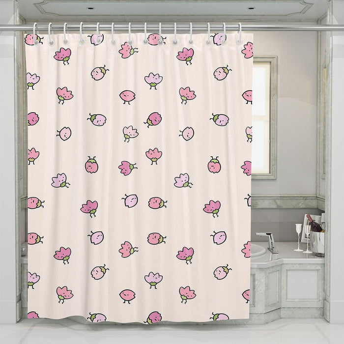 strawberry cartoon cute shower curtains