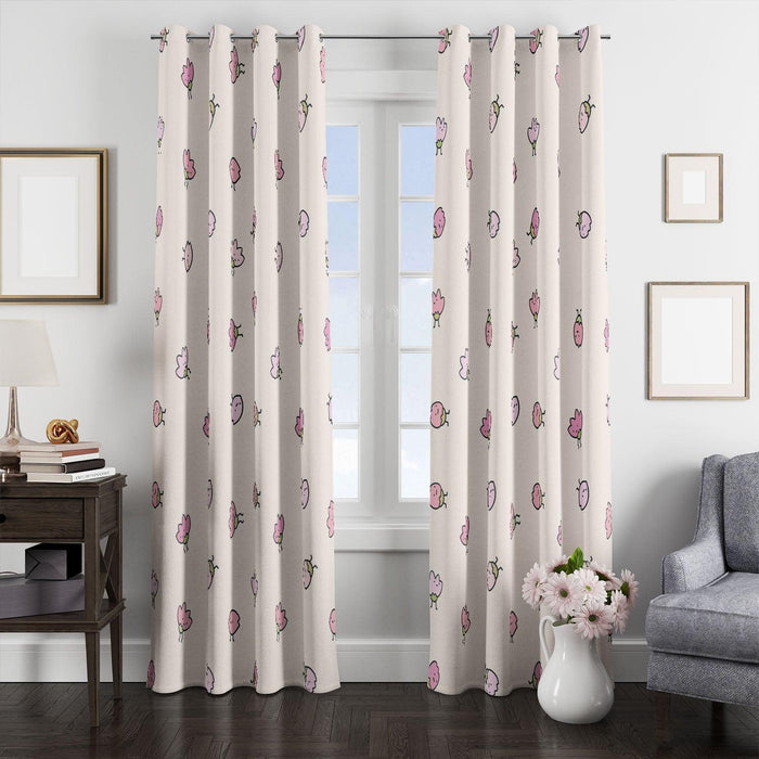 strawberry cartoon cute window Curtain