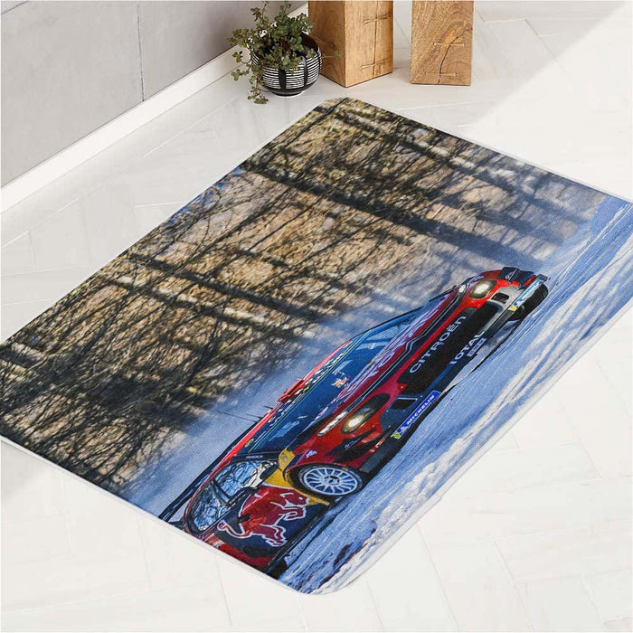 snow racing car always feel so extreme bath rugs