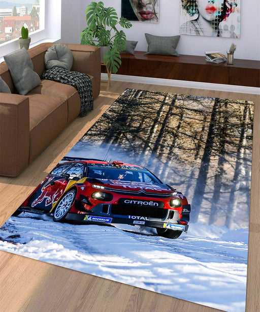 snow racing car always feel so extreme Living room carpet rugs