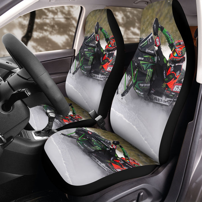 snow racing obstacle Car Seat Covers