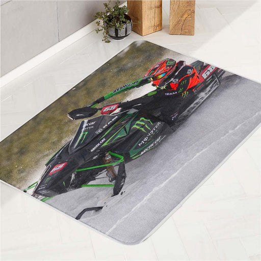 snow racing obstacle bath rugs