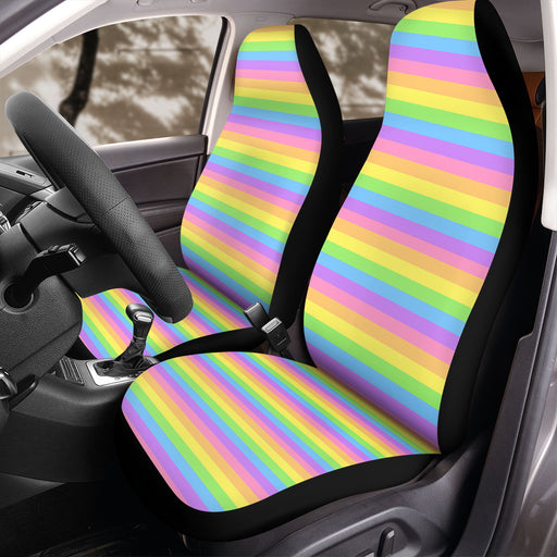 stretch rainbow lines color Car Seat Covers