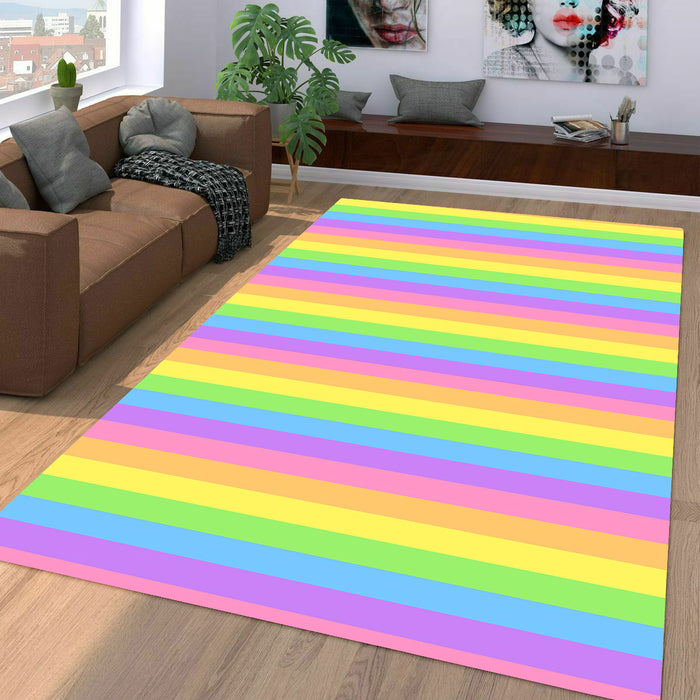 stretch rainbow lines color Living room carpet rugs