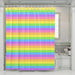 stretch rainbow lines color shower curtains